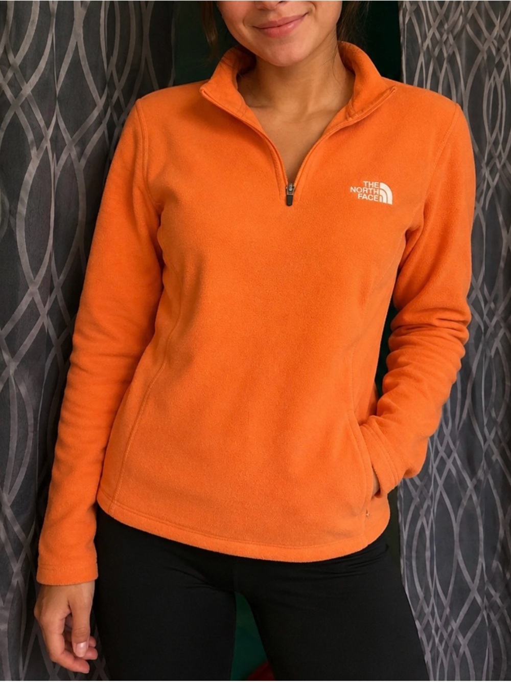 The North Face Orange Quarter-Zip Fleece Pullover